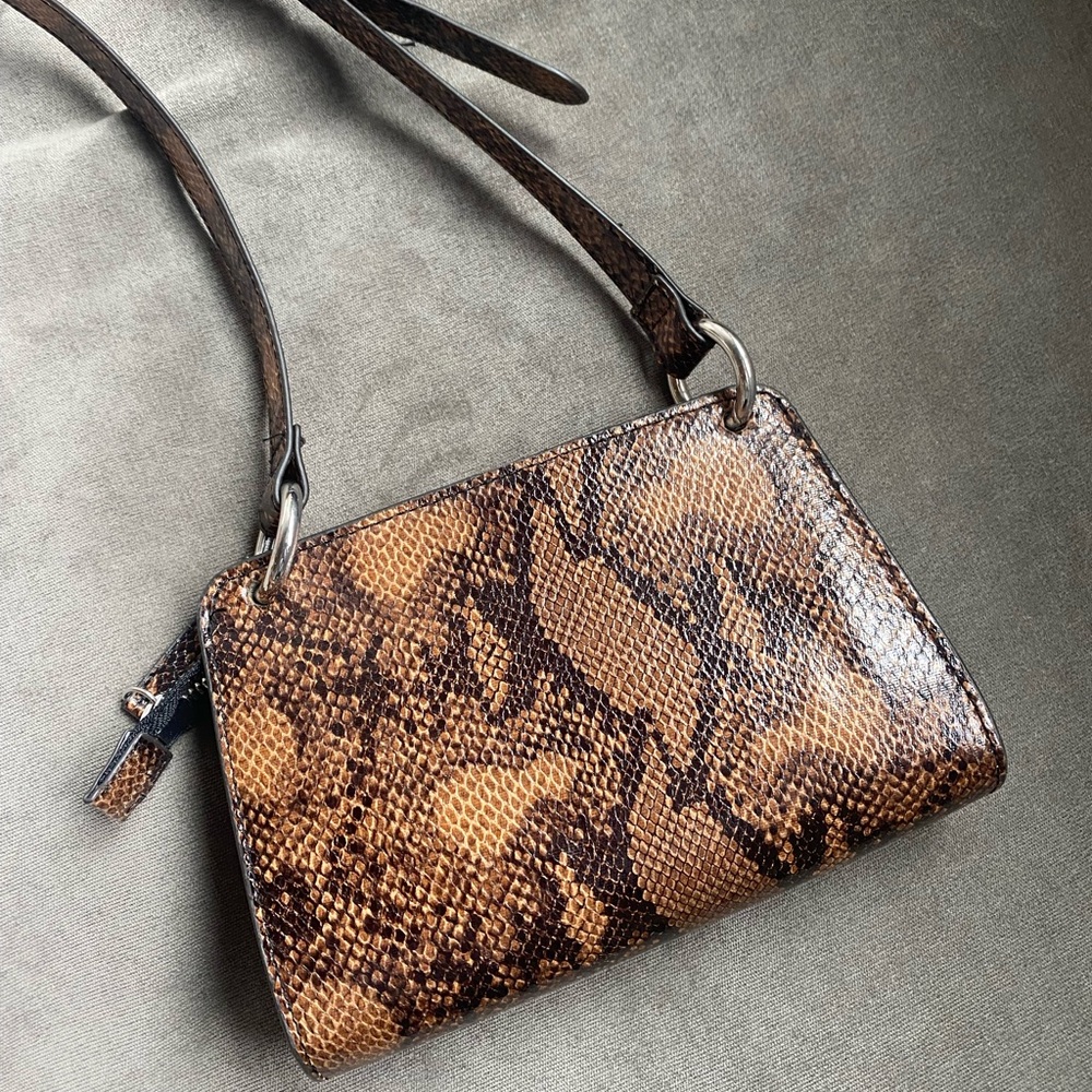 Brown Snakeskin Crossbody Purse